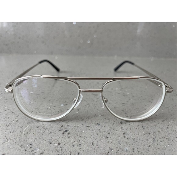 Eyebuydirect Tasker Silver 49-16-140 C2 Aviator Eyeglasses FRAMES ONLY full rim - Picture 1 of 5
